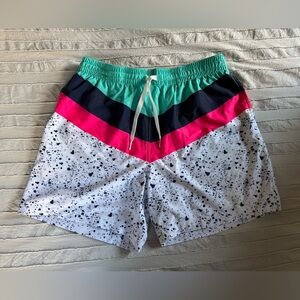 Chubbies Multicolor Swim Trunks - Green, Pink, Black, White (Large)